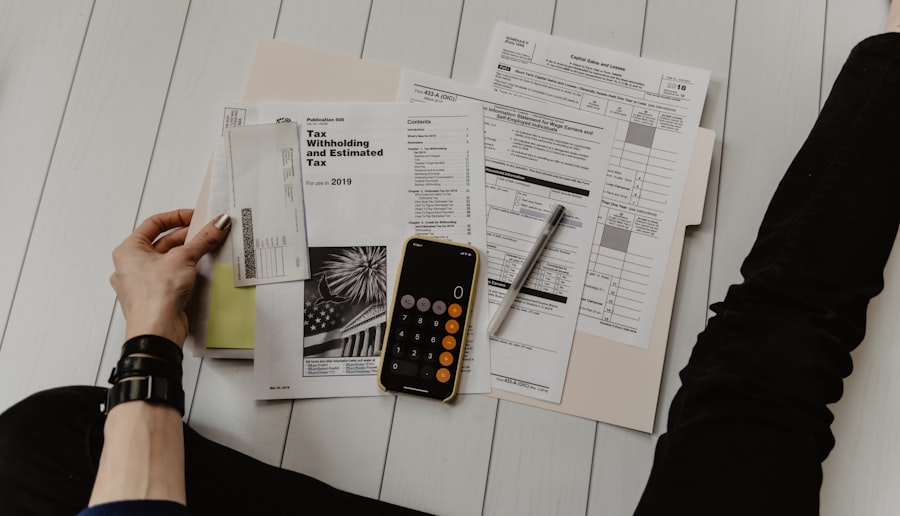 Calculator and financial planning documents