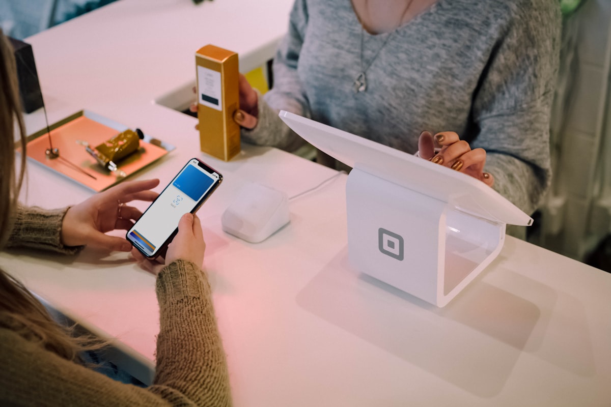 Retail customer using an in-store payment terminal